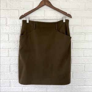 Vintage 90s Britches Great Outdoors olive wool skirt